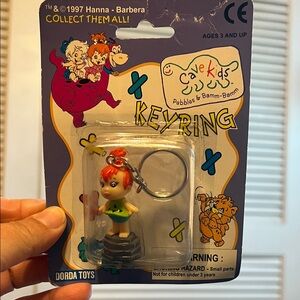 Cave Kids Pebbles and Dino Keyring